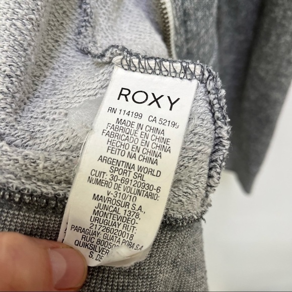 Roxy Heather Grey Zip Up Hoodie - Picture 6 of 9